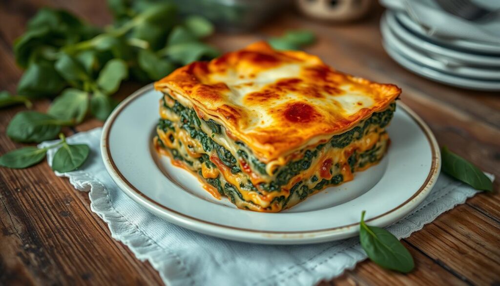 Spinat Lasagne backen