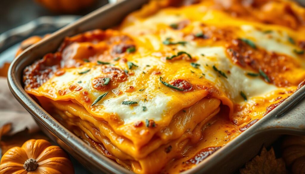 Überbackene Kürbis Lasagne