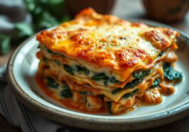 lachs spinat lasagne