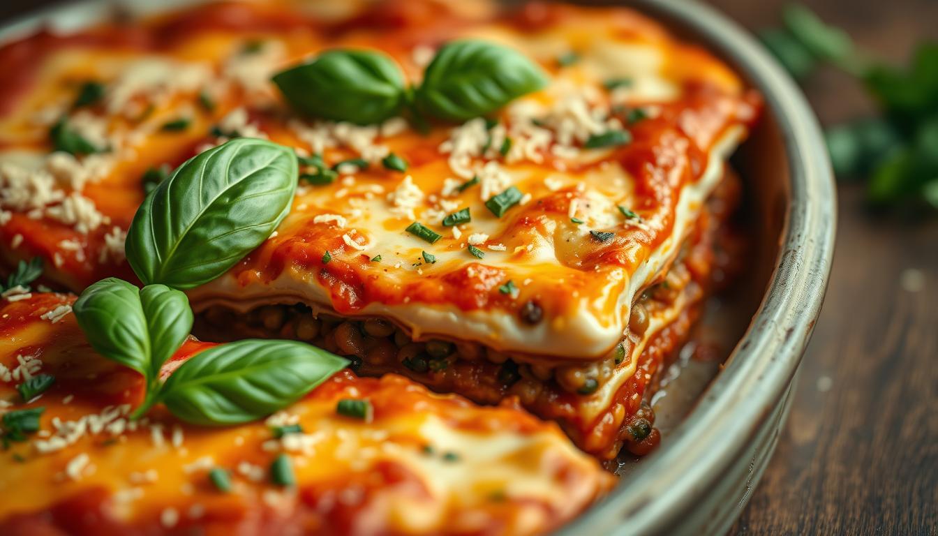 rote linsen lasagne