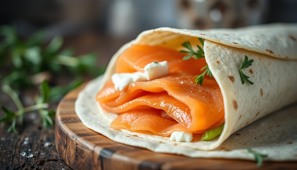 Frischkäse-Lachs-Wrap mit Meerrettich