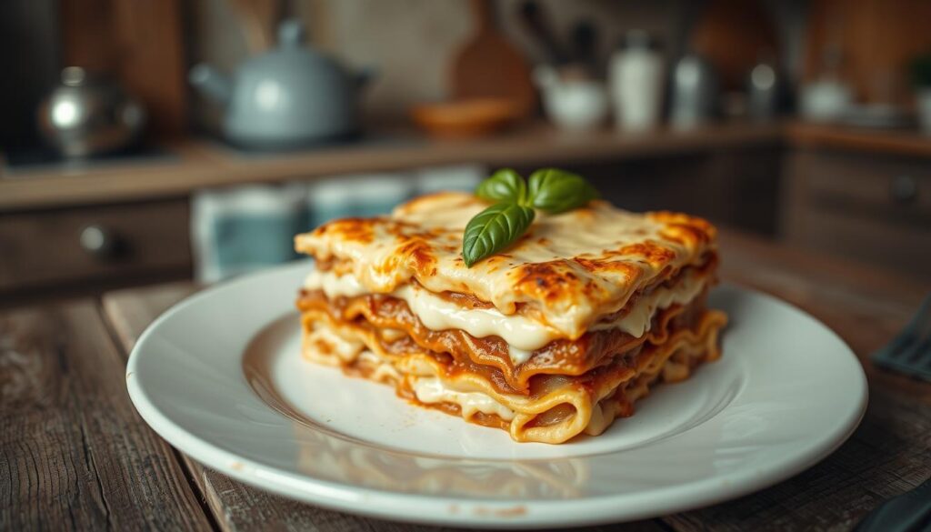 Perfekt überbackene Lasagne