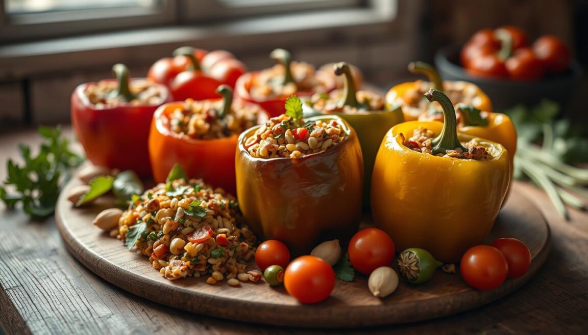 Vegetarische Gefüllte Paprika - Einfaches Rezept
