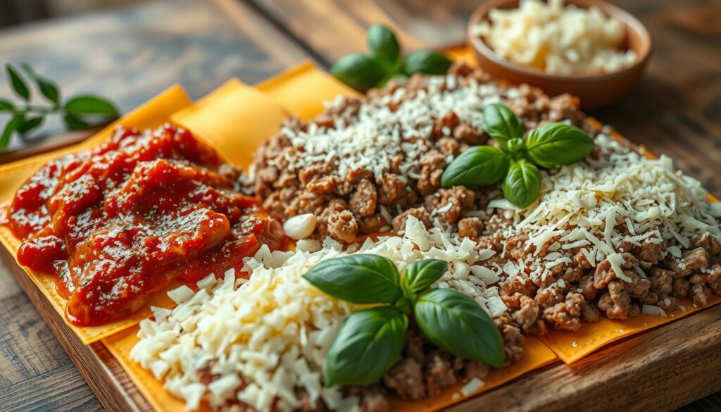 Zutaten für Pfannen Lasagne Rezept