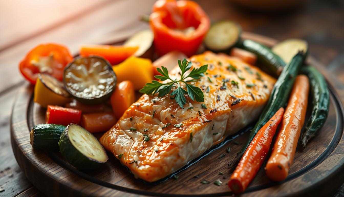 ofengemüse mit lachs