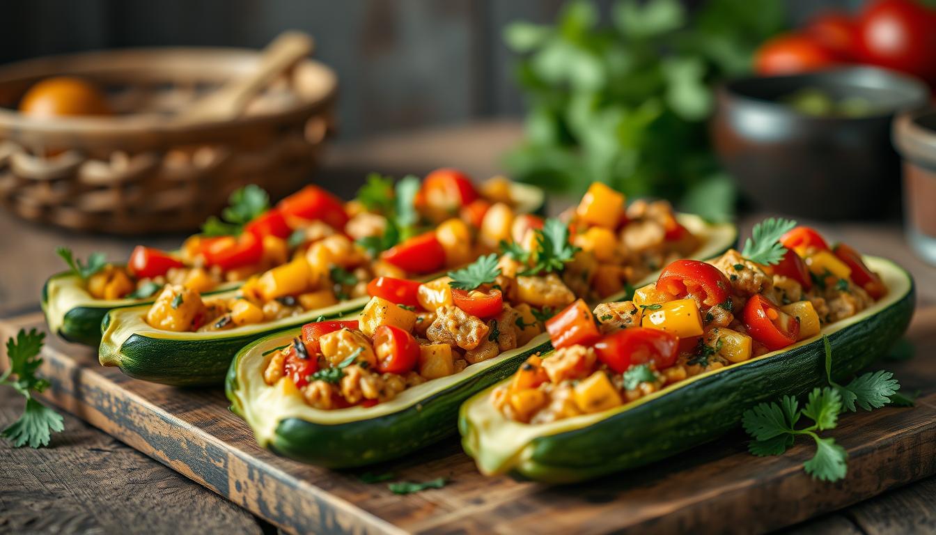 Rezept: Gefüllte Zucchini vegetarisch &amp; Lecker