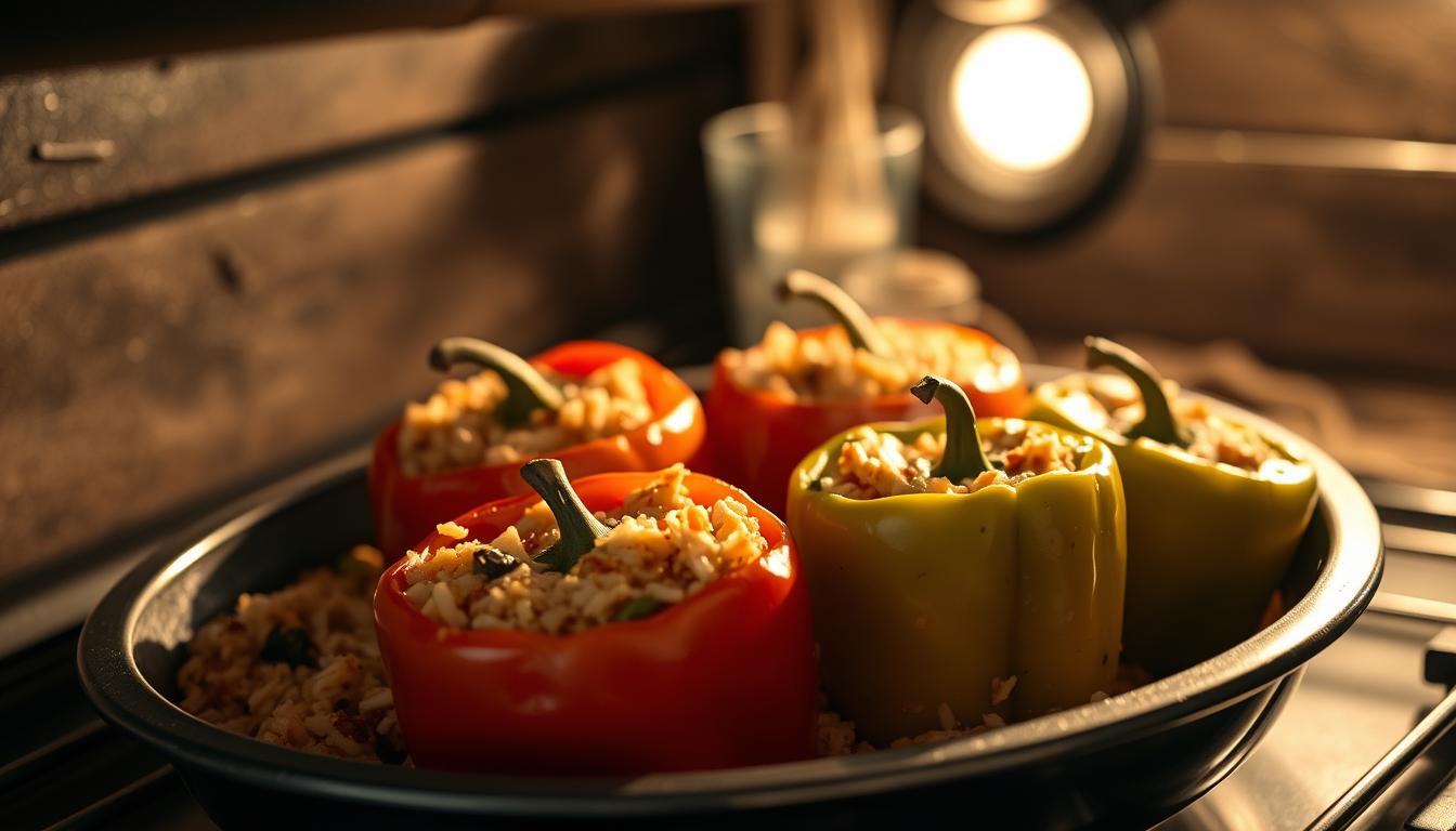 wie lange gefüllte paprika im ofen