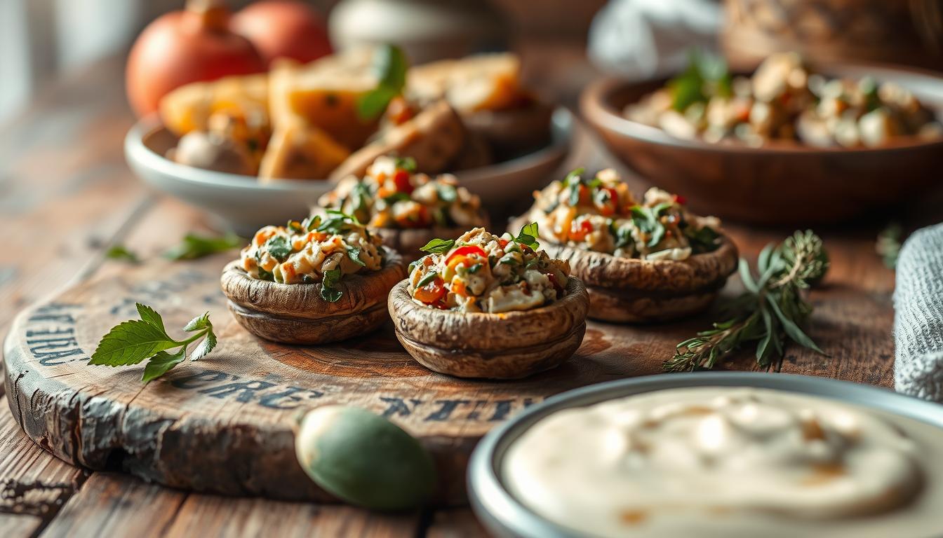 rezept gefüllte champignons vegetarisch