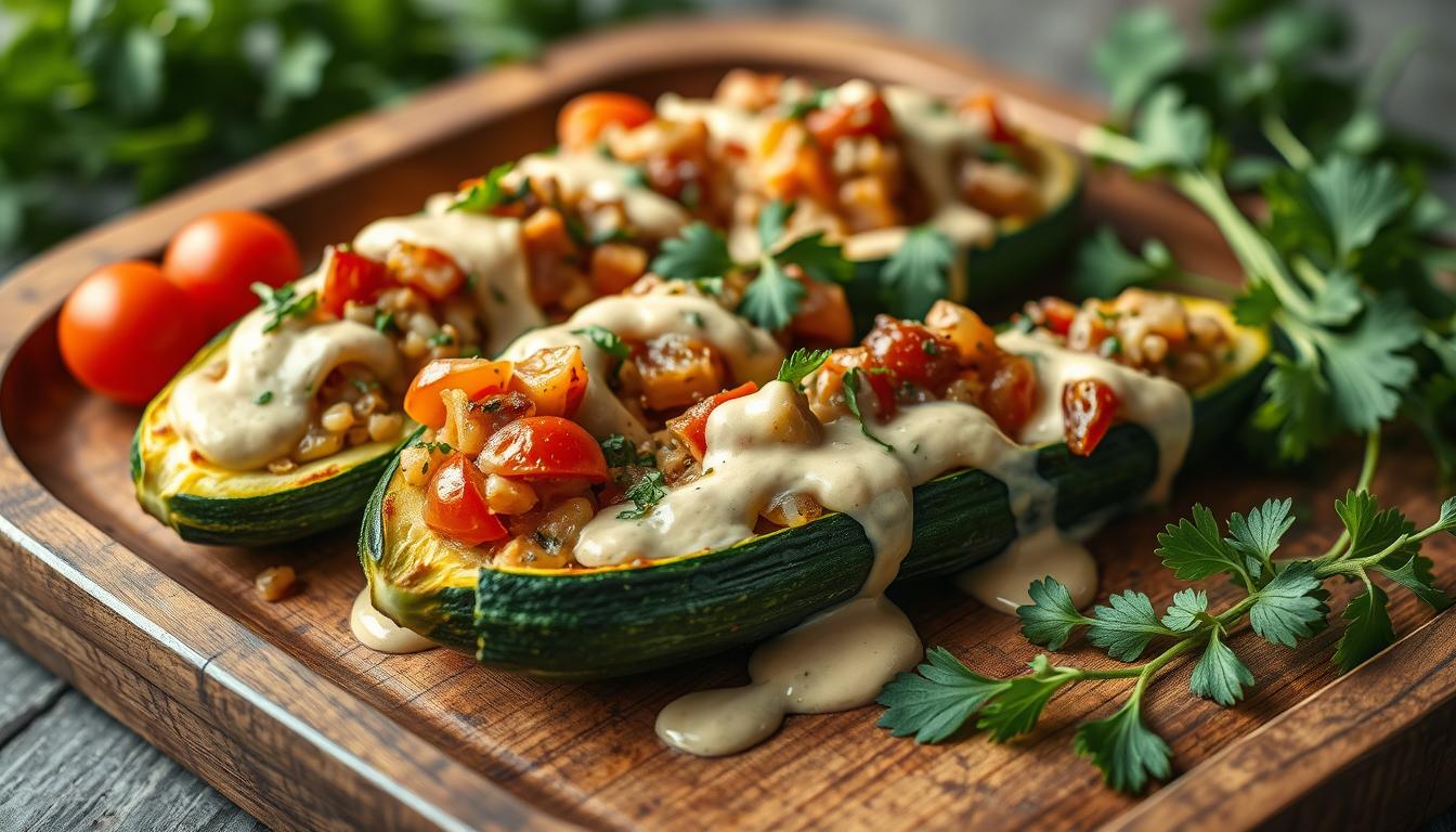 rezept gefüllte zucchini vegetarisch